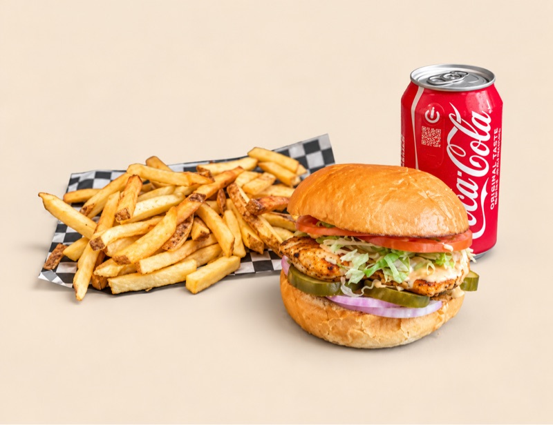 Jerk Chicken Burger Combo — Riverside Burgers, Toronto