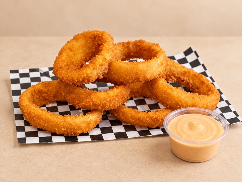 Homemade Onion Rings — Riverside Burgers, Toronto